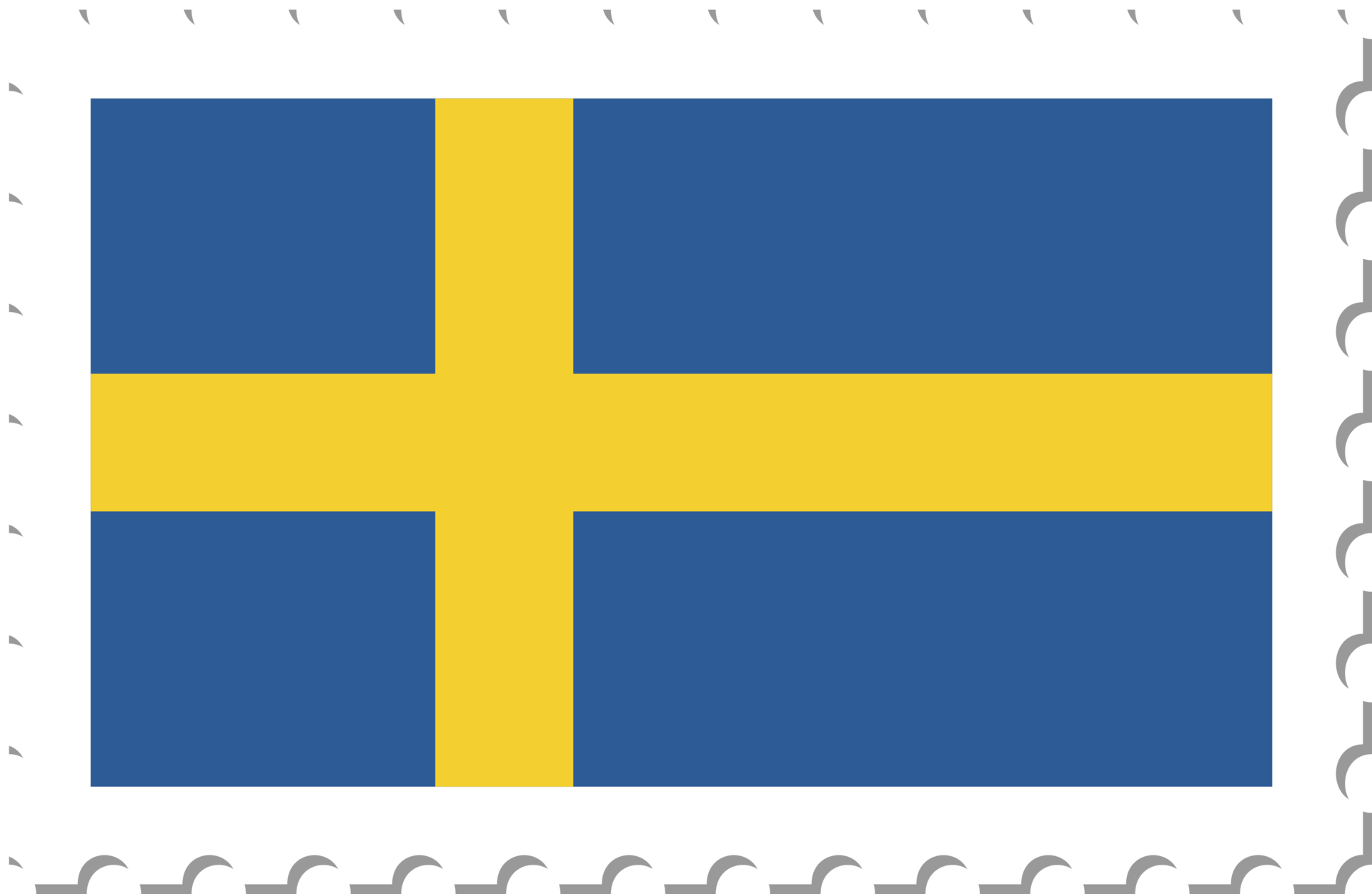 Sweden flag postage stamp. 11659146 PNG