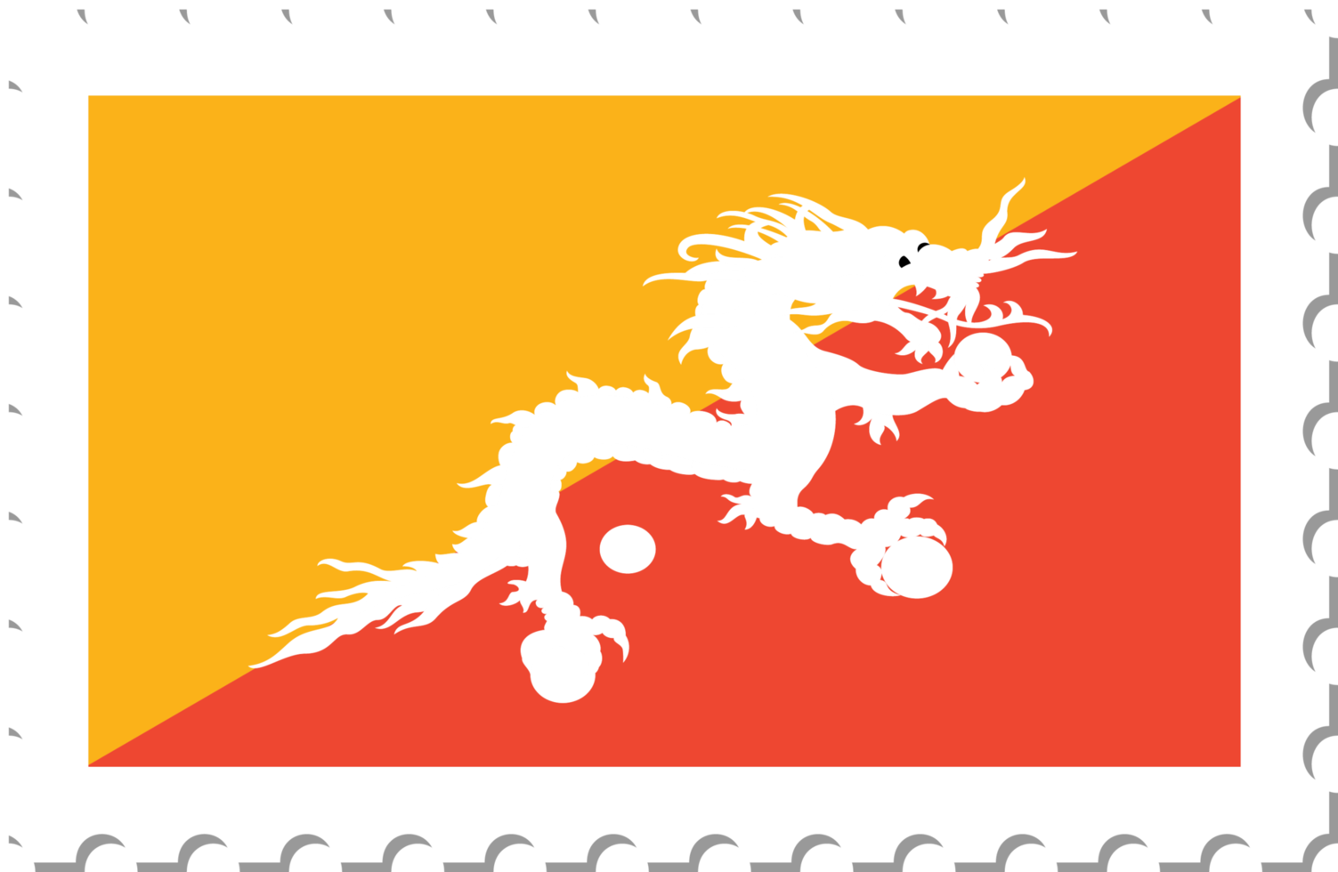 Bhutan flag postage stamp. png
