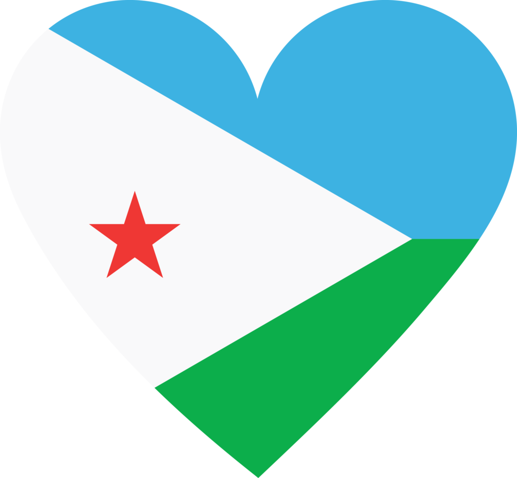 Dschibuti-Flagge in Form eines Herzens. png