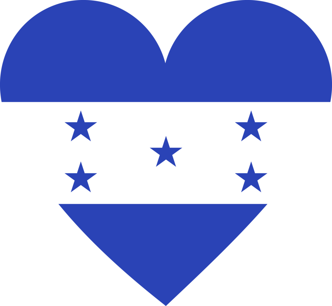 bandeira de honduras em forma de coração. png