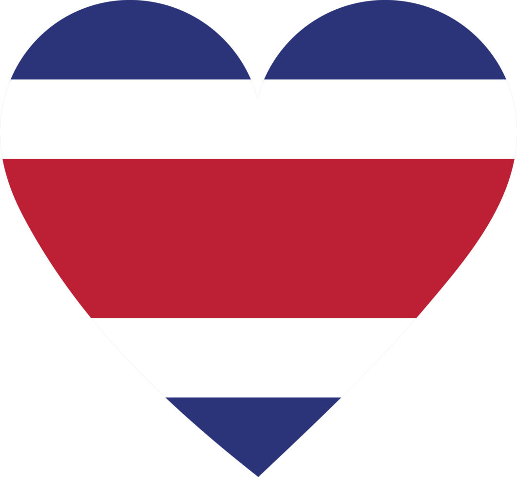 costa rica vlag in de vorm van een hart. png