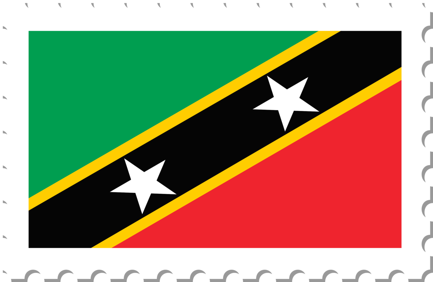 Saint Kitts and Nevis flag postage stamp. png