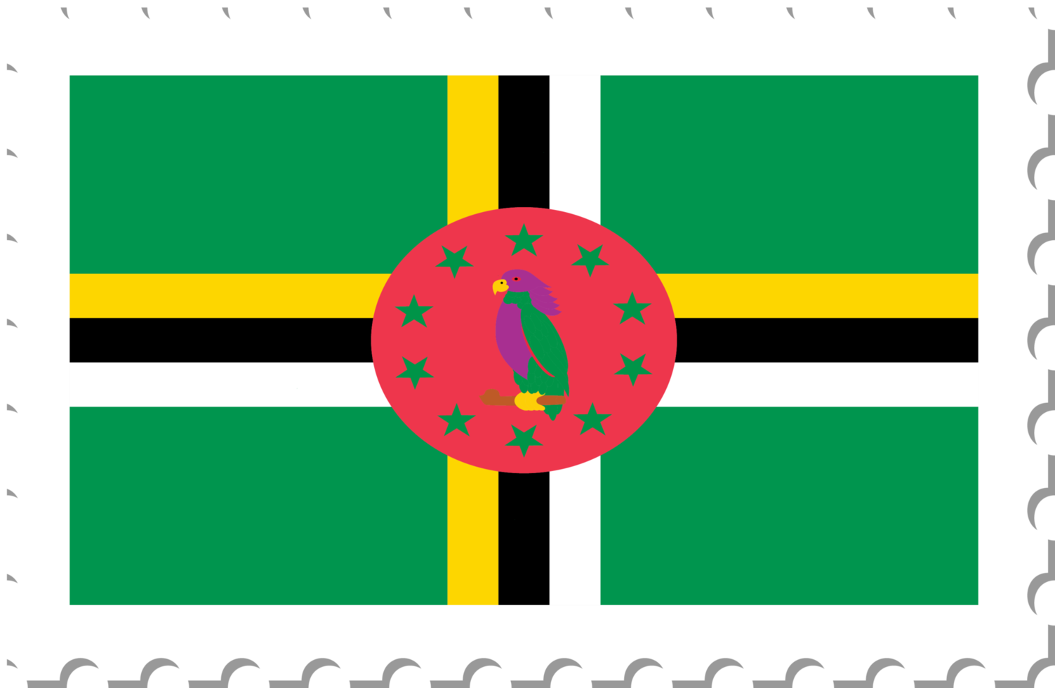 Dominica flag postage stamp. png