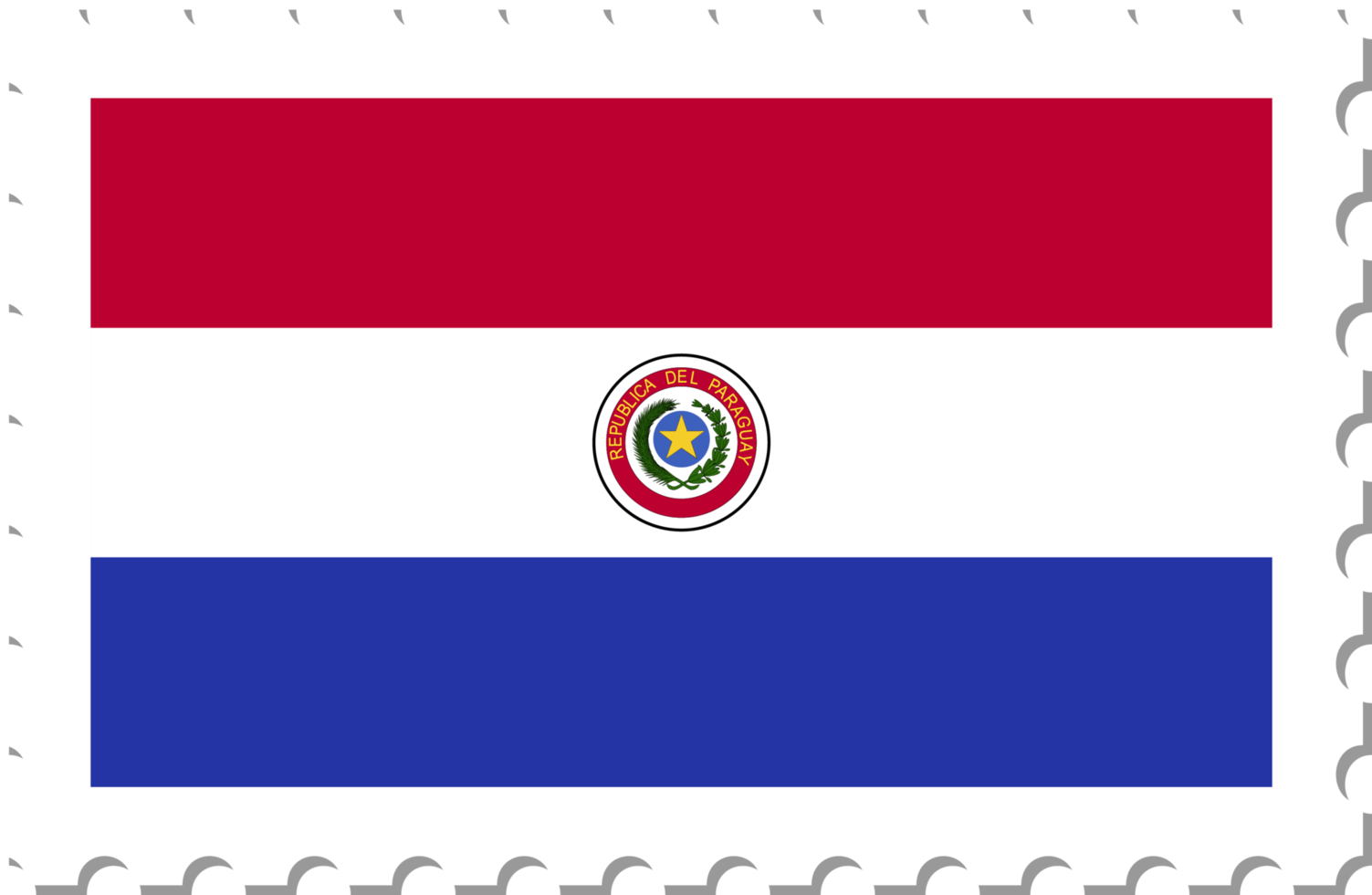 sello postal de la bandera de paraguay. png