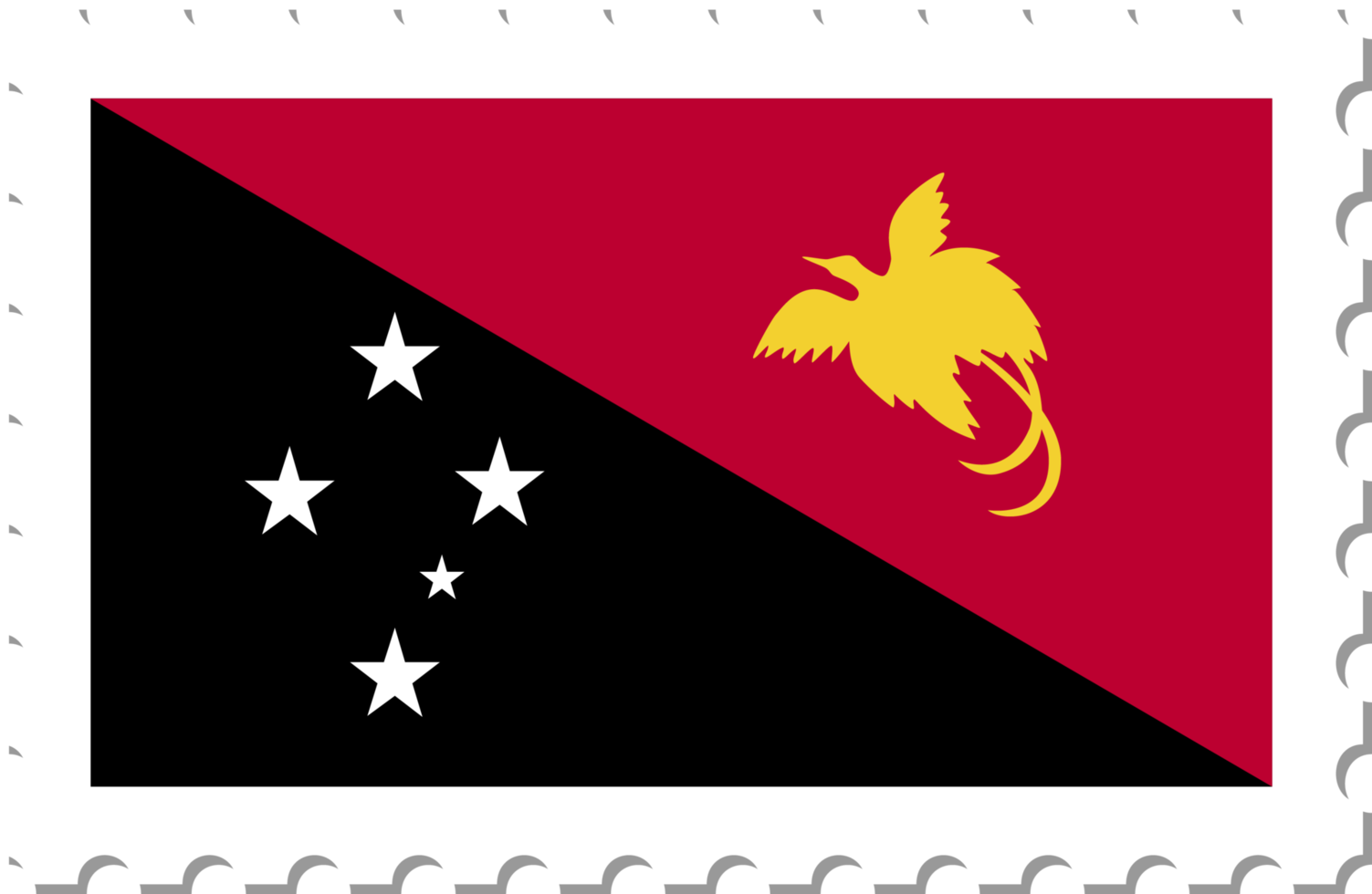 selo postal de bandeira de papua nova guiné. png