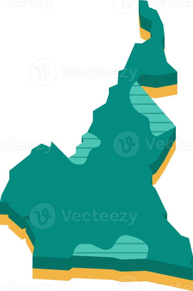 3d map of Cameroon png
