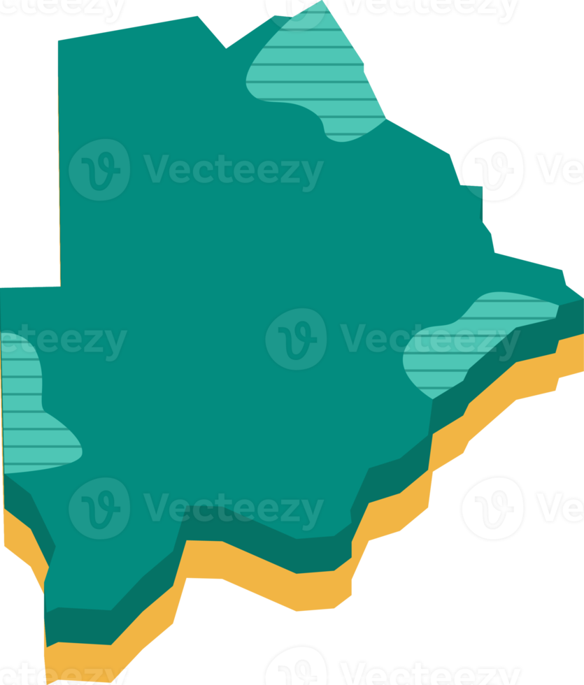 3d map of Botswana png