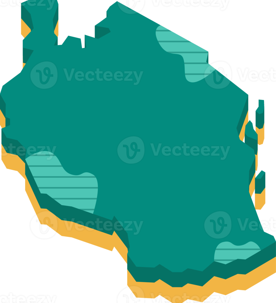 3d carta geografica di Tanzania png