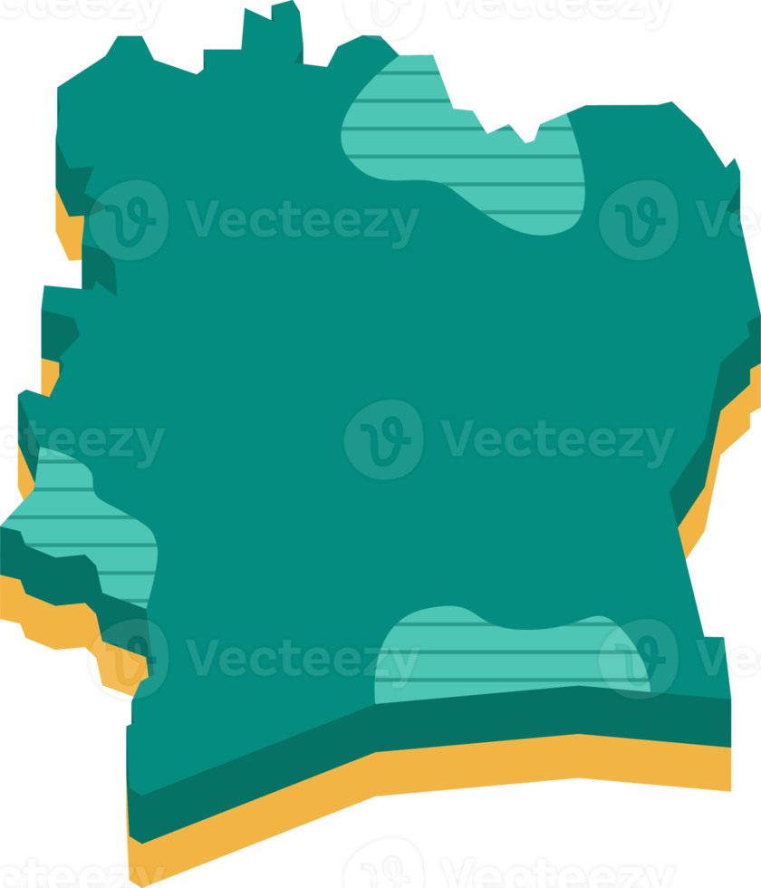 3d map of Cote d'Ivoire png