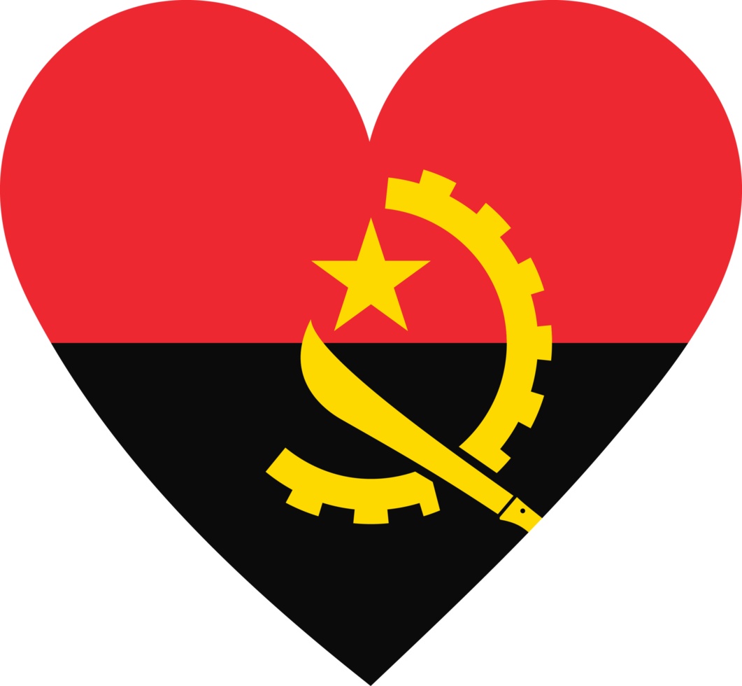 Angola-Flagge in Form eines Herzens. png