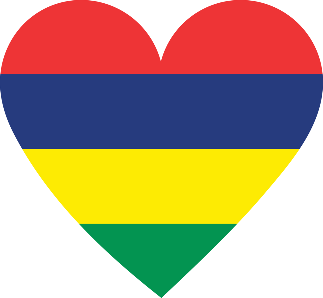 Mauritius flag in the shape of a heart. png