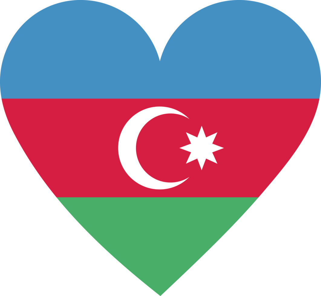 azerbaijan flagga i de form av en hjärta. png