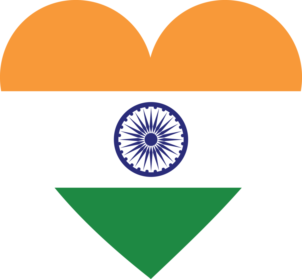 bandera india en forma de corazón. png