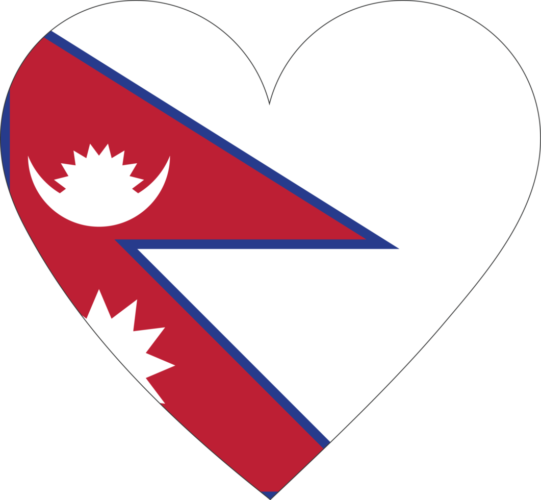 Nepal vlag in de vorm van een hart. png