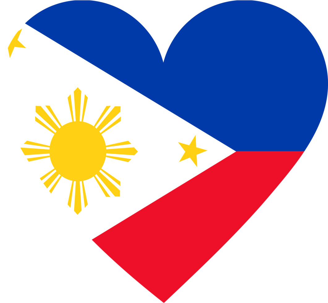 Philippines flag in the shape of a heart. png