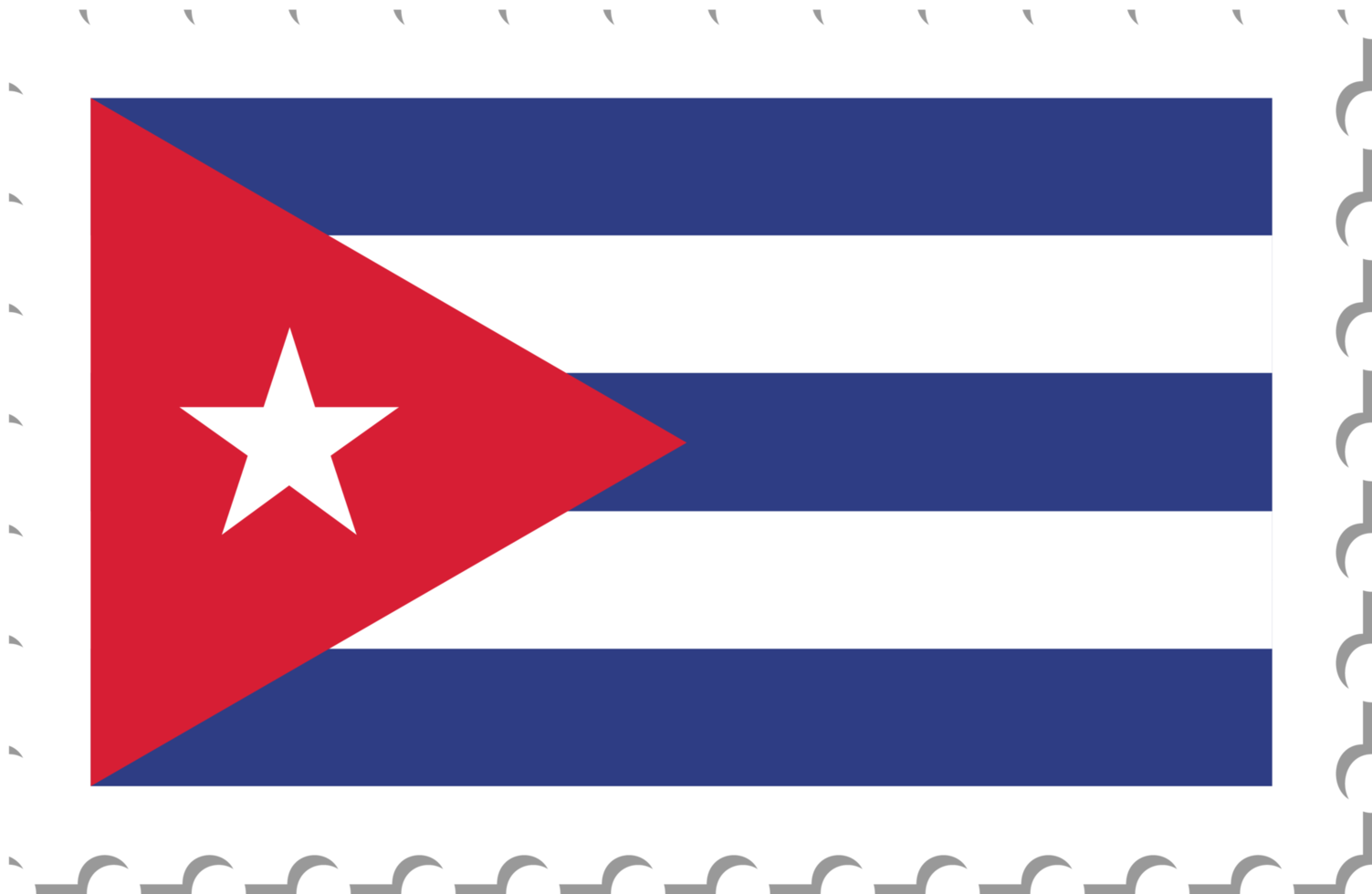 Kuba Flagge Briefmarke. png