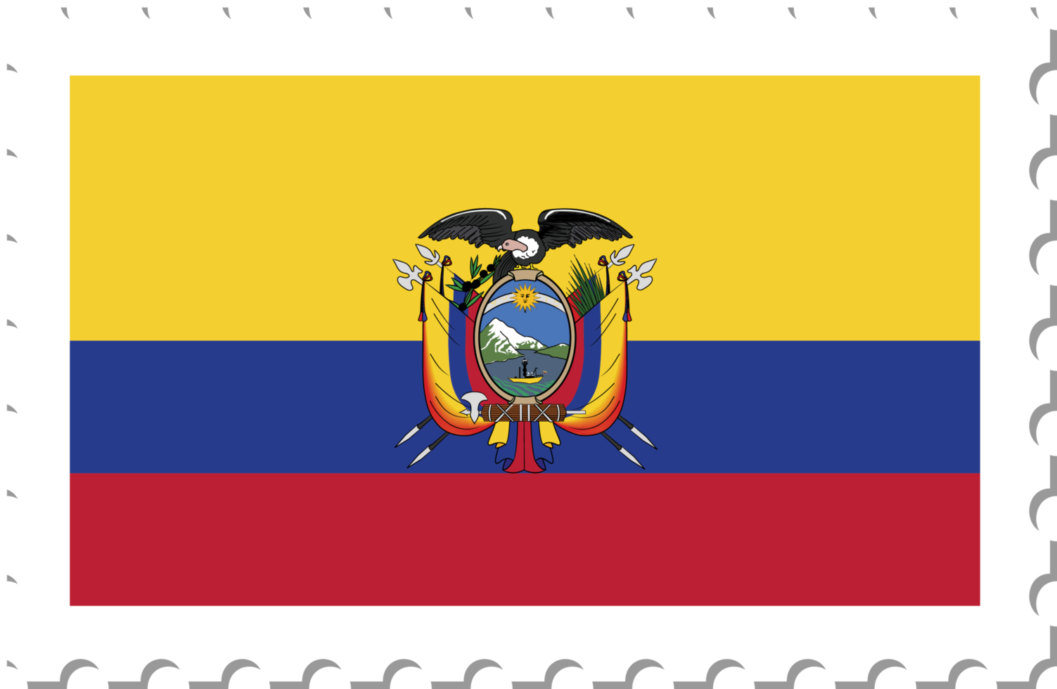 Ecuador flag postage stamp. png