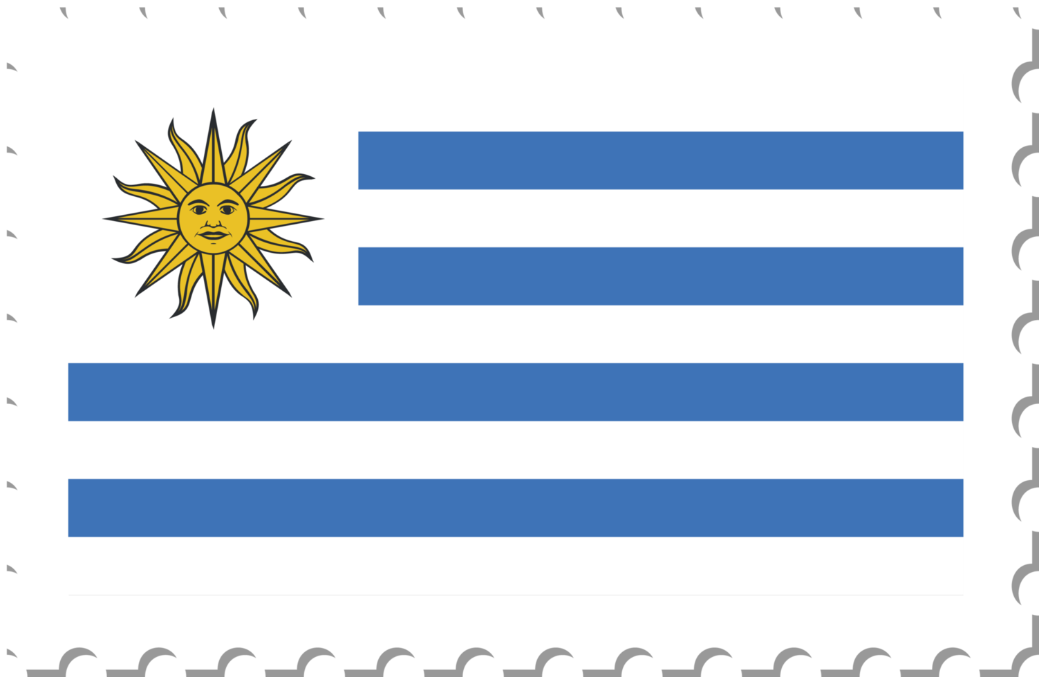 sello postal de la bandera de uruguay. png