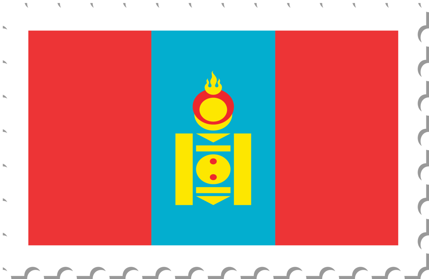 sello postal de la bandera de mongolia. png