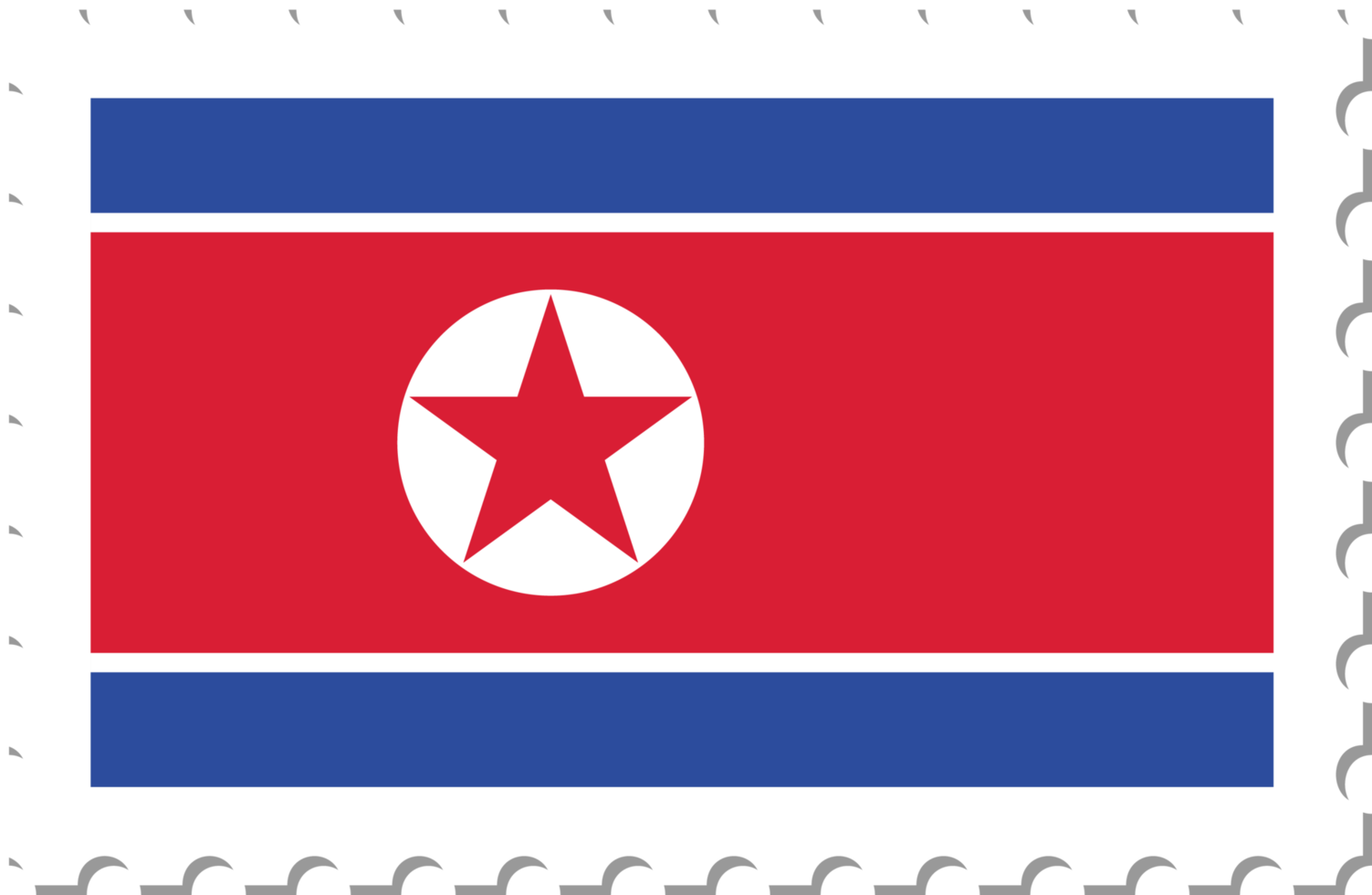 North Korea flag postage stamp. png