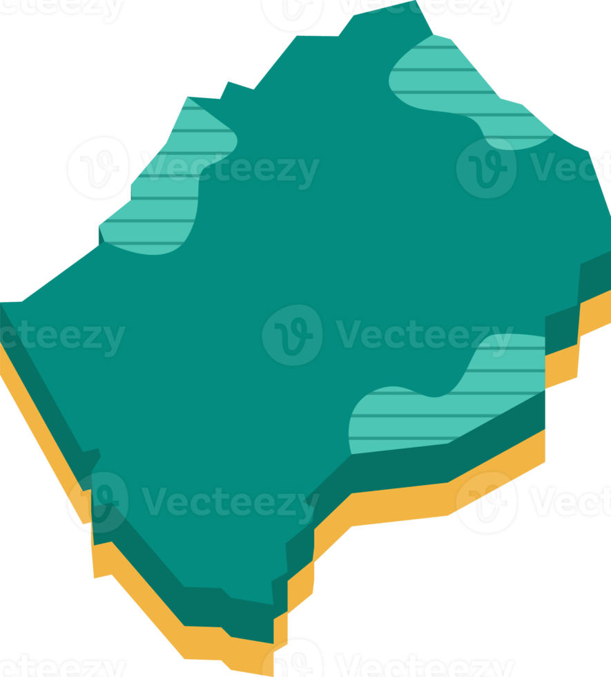 3d map of Lesotho png