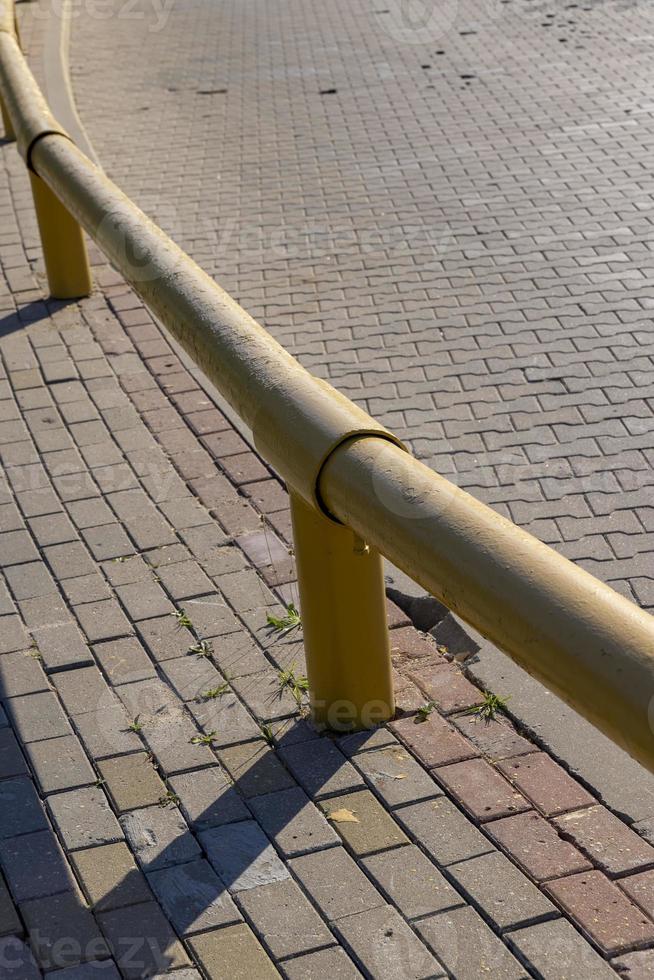 Metal fencing on the highway for safety photo