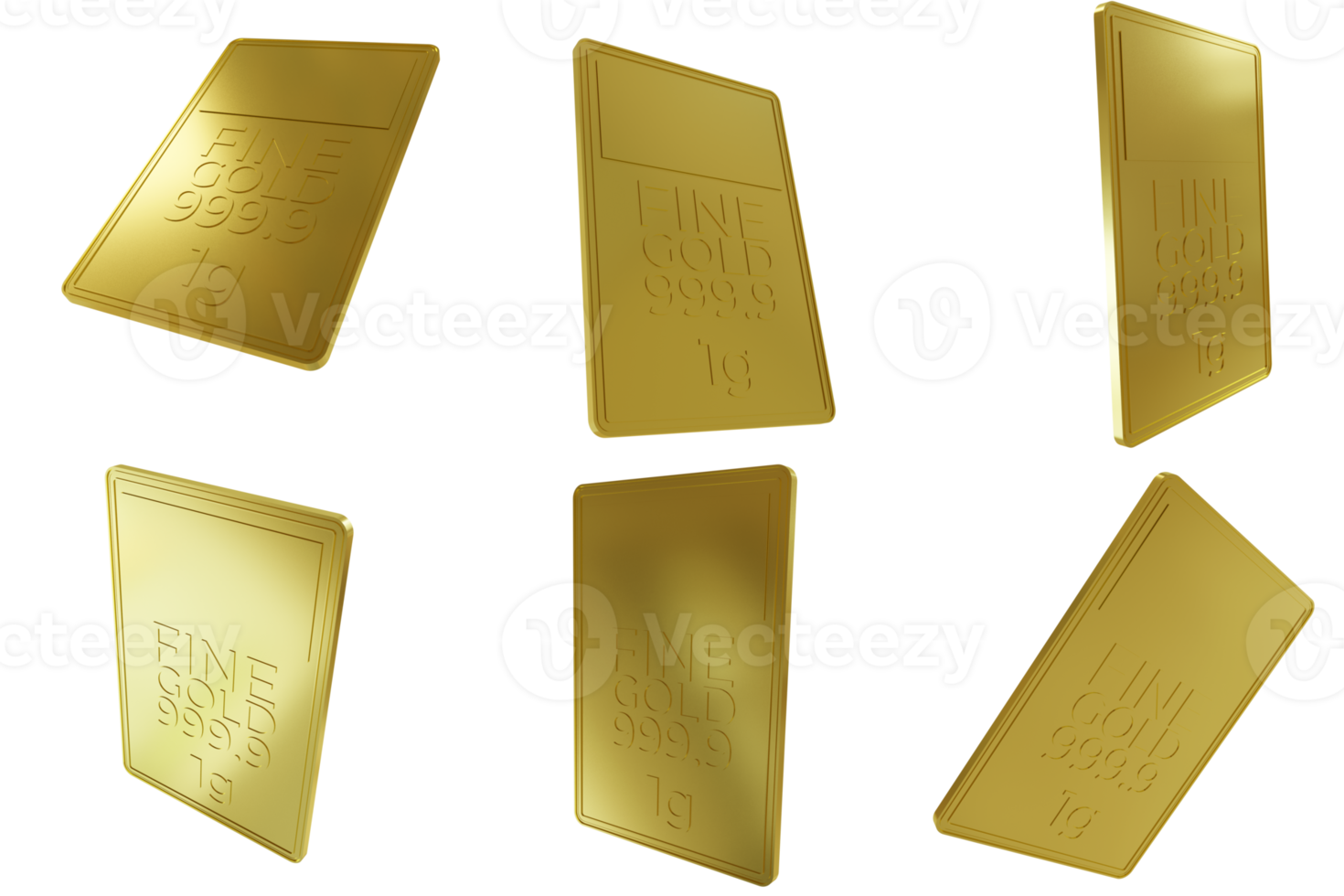 3d gold pieces weighing 1 gram png