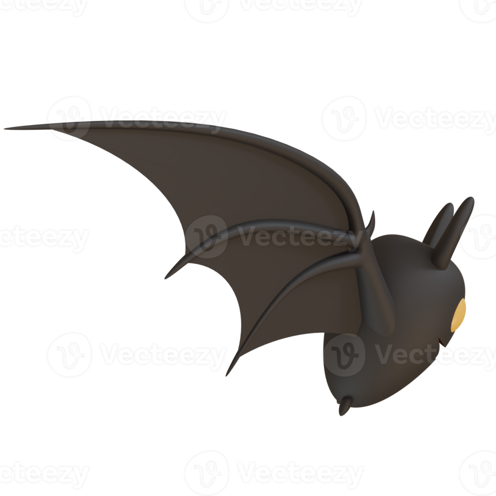 renderização 3D de morcegos fofos para decoração de celebração do dia da festa de halloween png