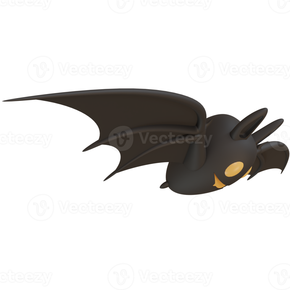 3d rendering of cute bats for Halloween party day celebration decoration png