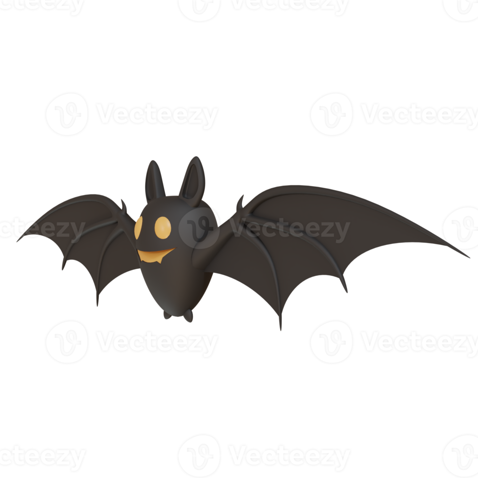 Rendu 3d de chauves-souris mignonnes pour la décoration de fête d'halloween png