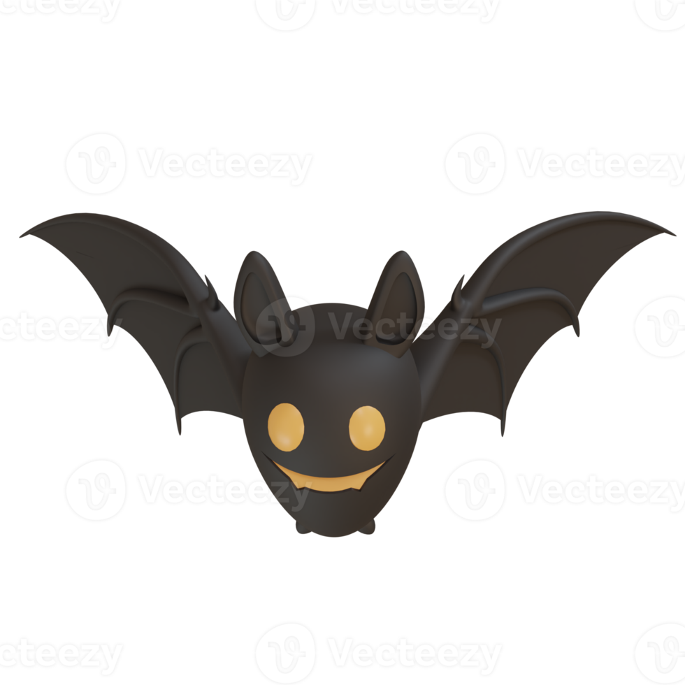 3d rendering of cute bats for Halloween party day celebration decoration png