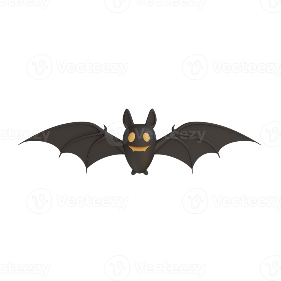 3d rendering of cute bats for Halloween party day celebration decoration png