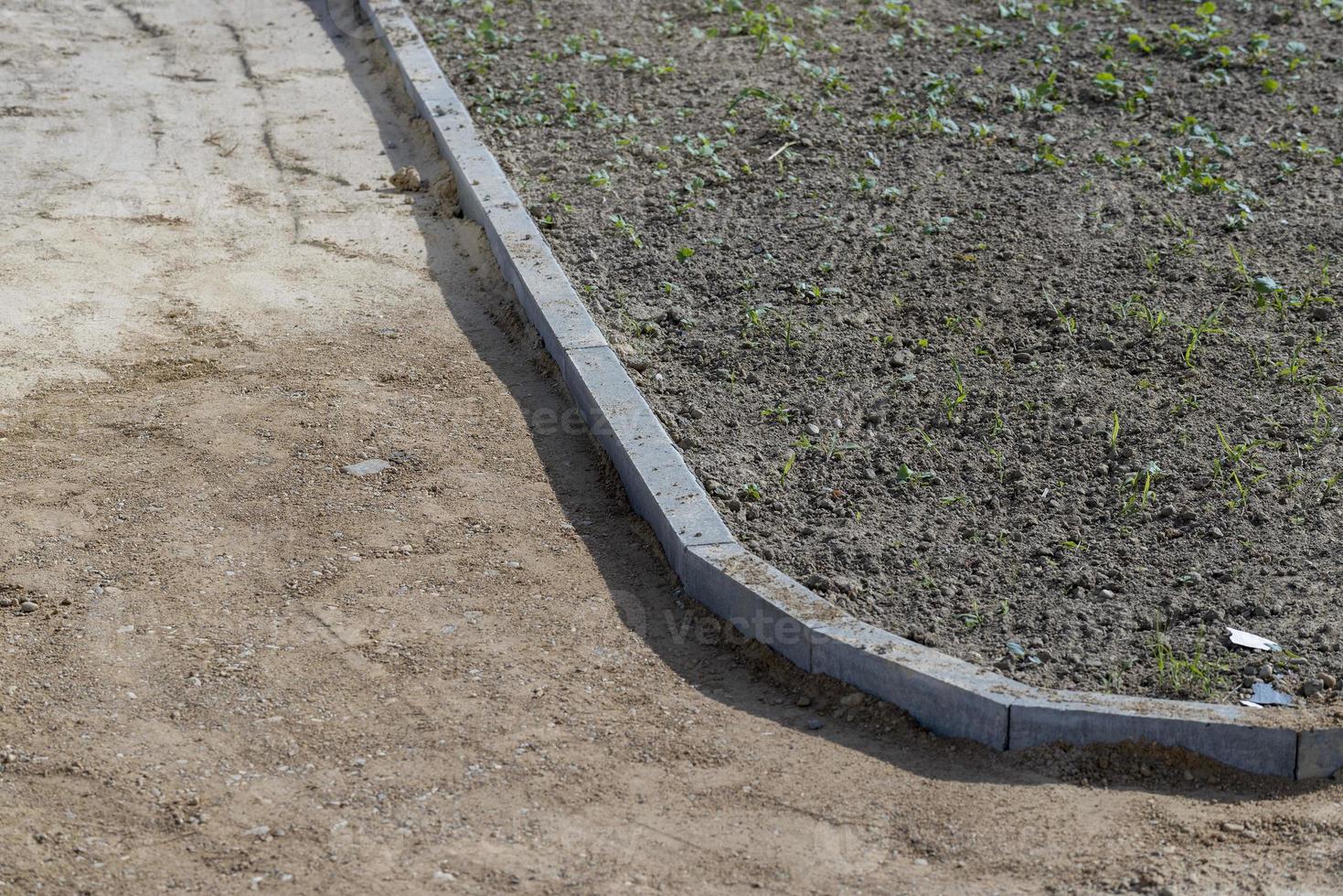 construction of a new walkway in the city park photo