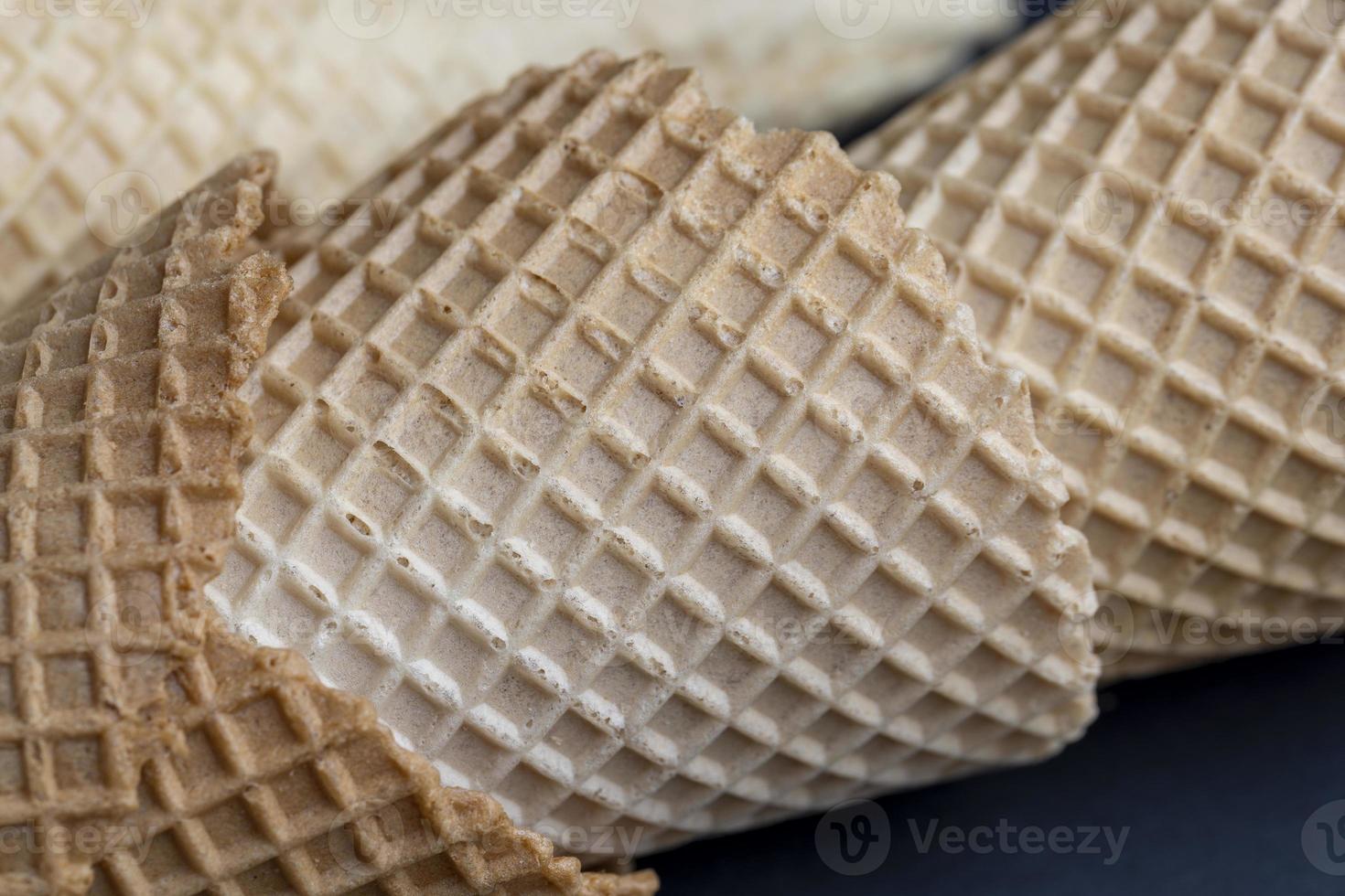 Waffle cones for ice cream photo