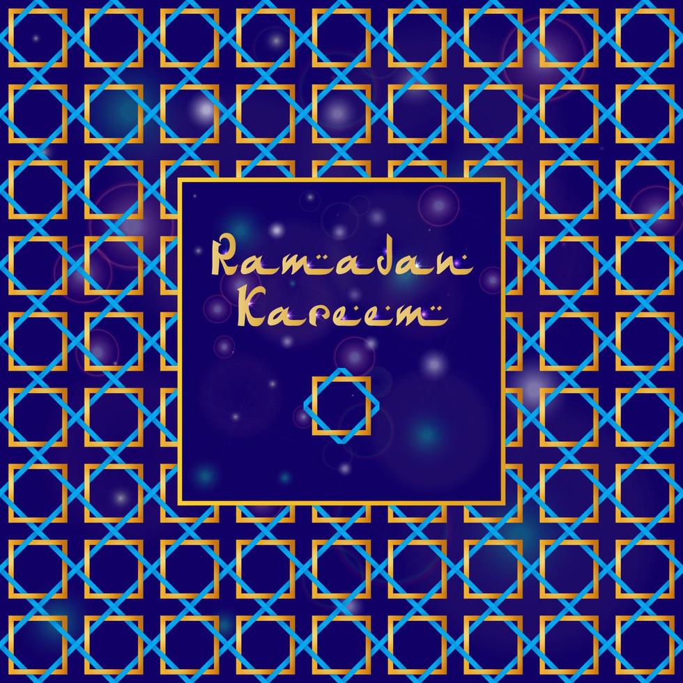 Greeting card design with text Ramadan Kareem for muslim festival vector