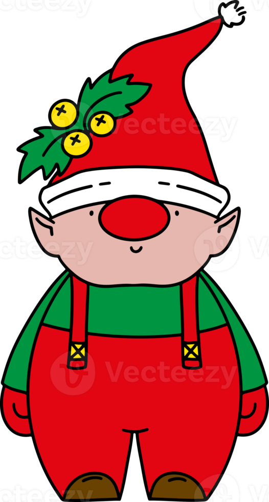 ilustración de elfo de navidad png