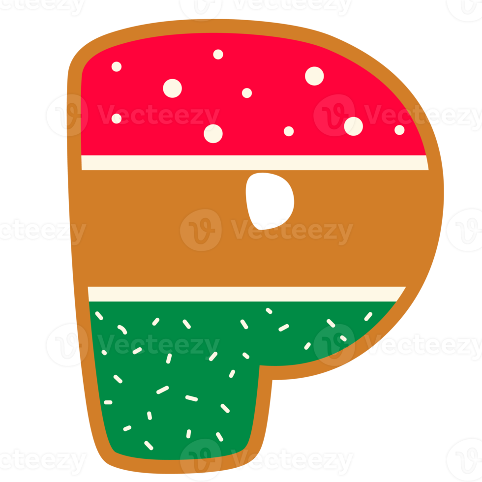 Christmas alphabets with Donut style png