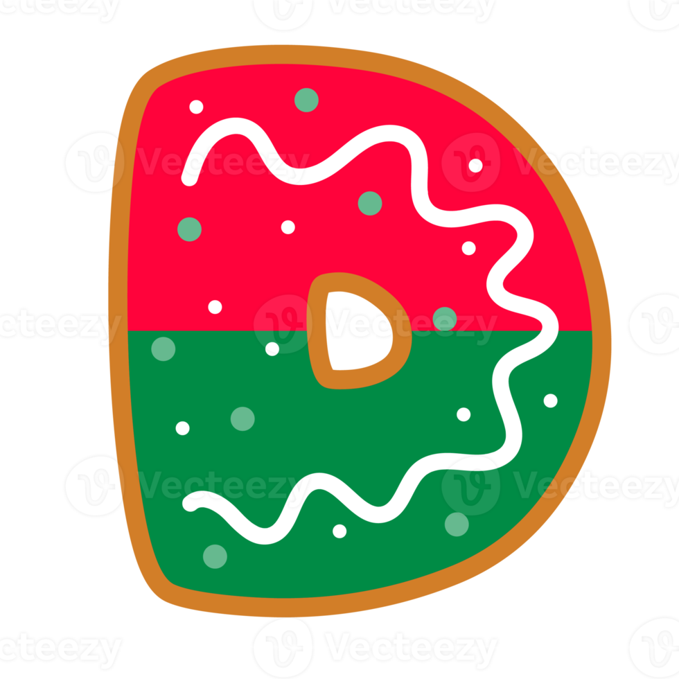Christmas alphabets with Donut style png