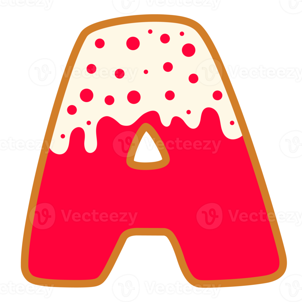 Christmas alphabets with Donut style png