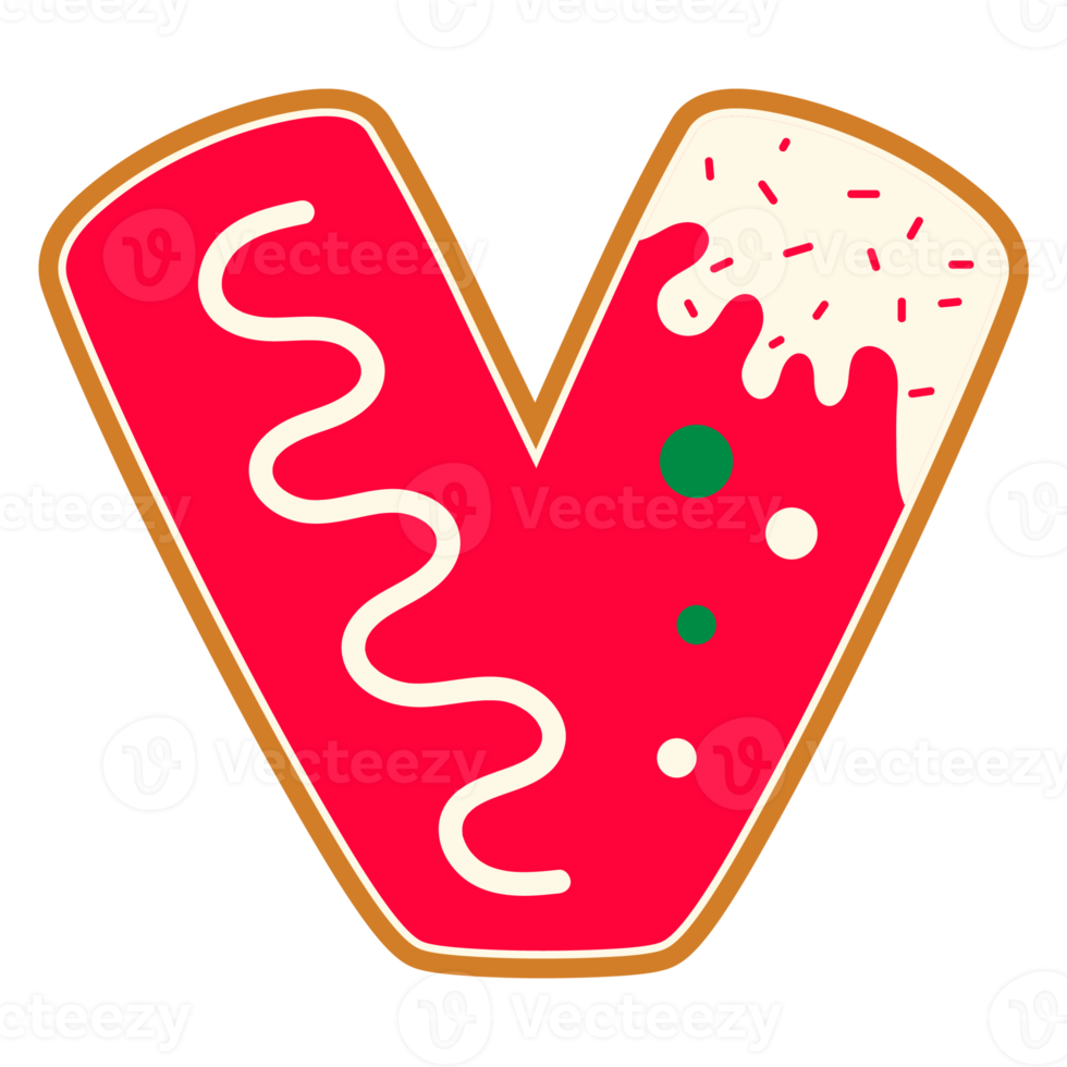 Christmas alphabets with Donut style png
