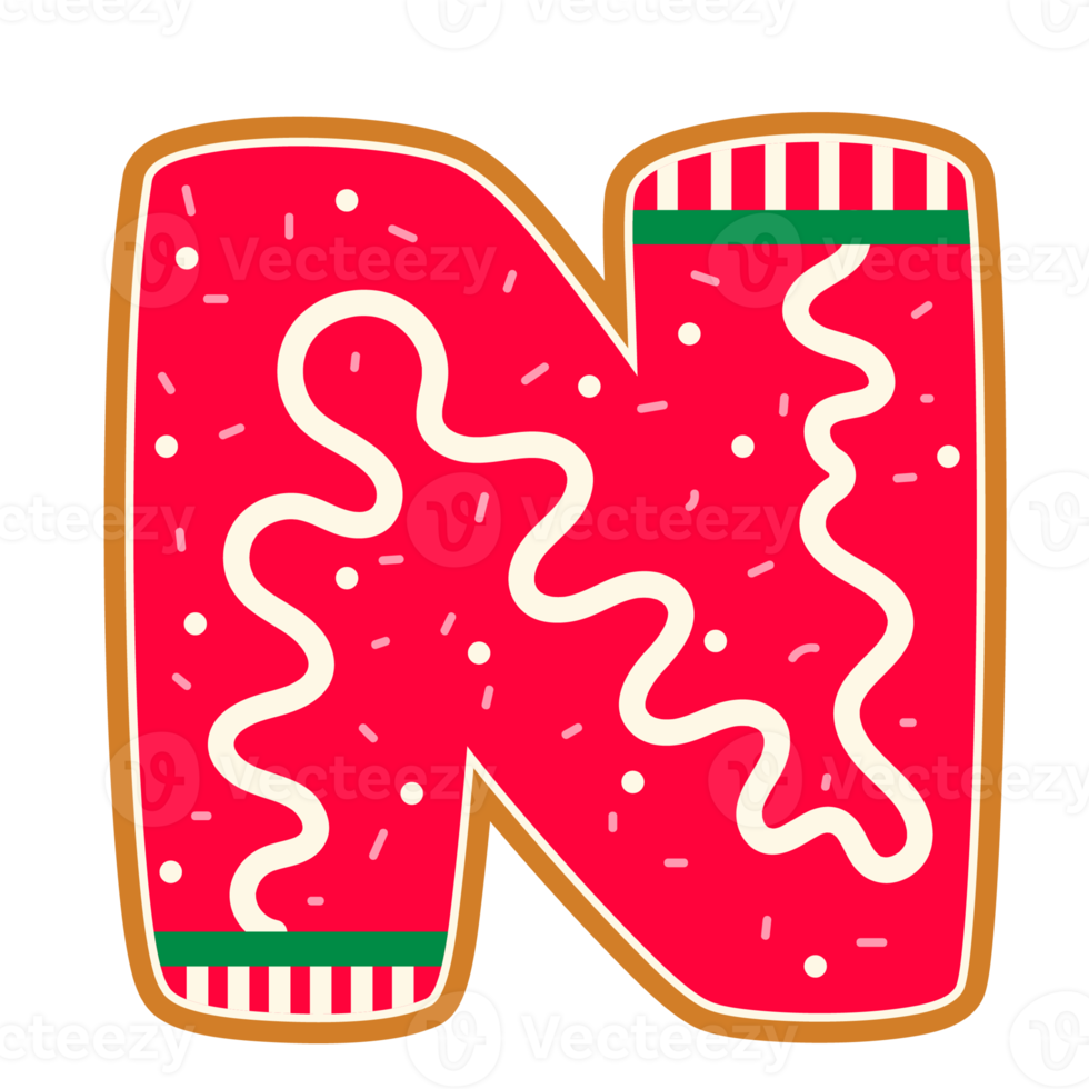 Christmas alphabets with Donut style png