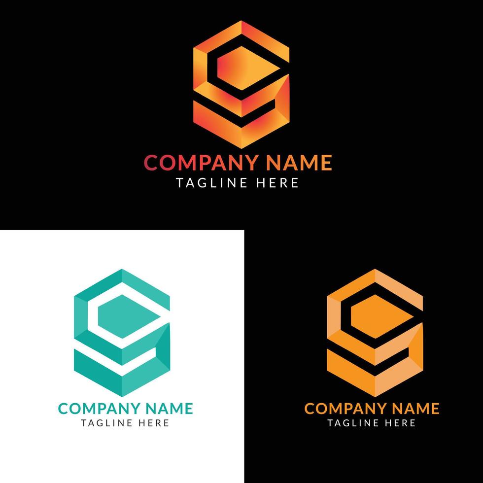 Modern and creative S letter logo for your company and business with three color variations vector