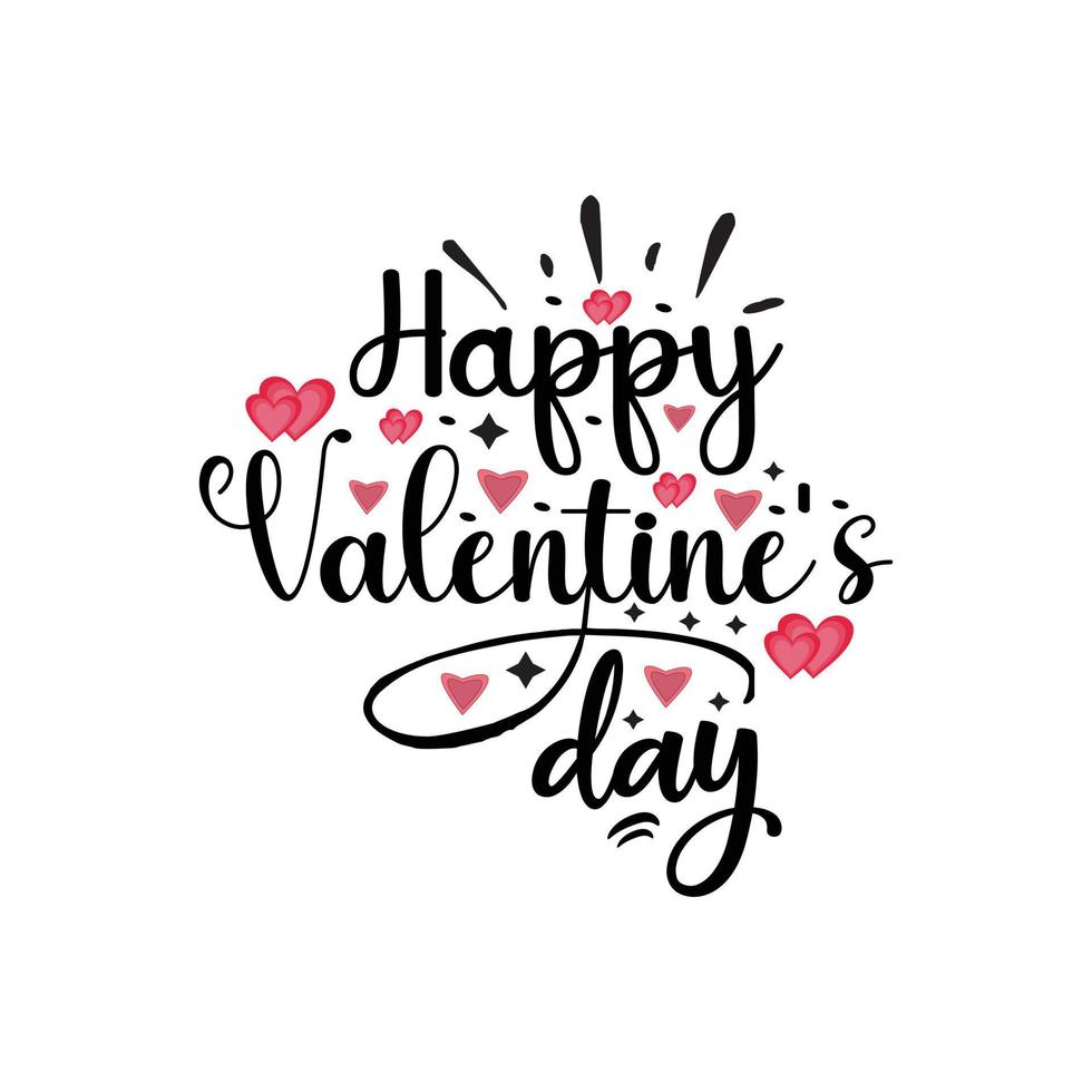 Happy valentine's day typography lettering for t shirt free design vector