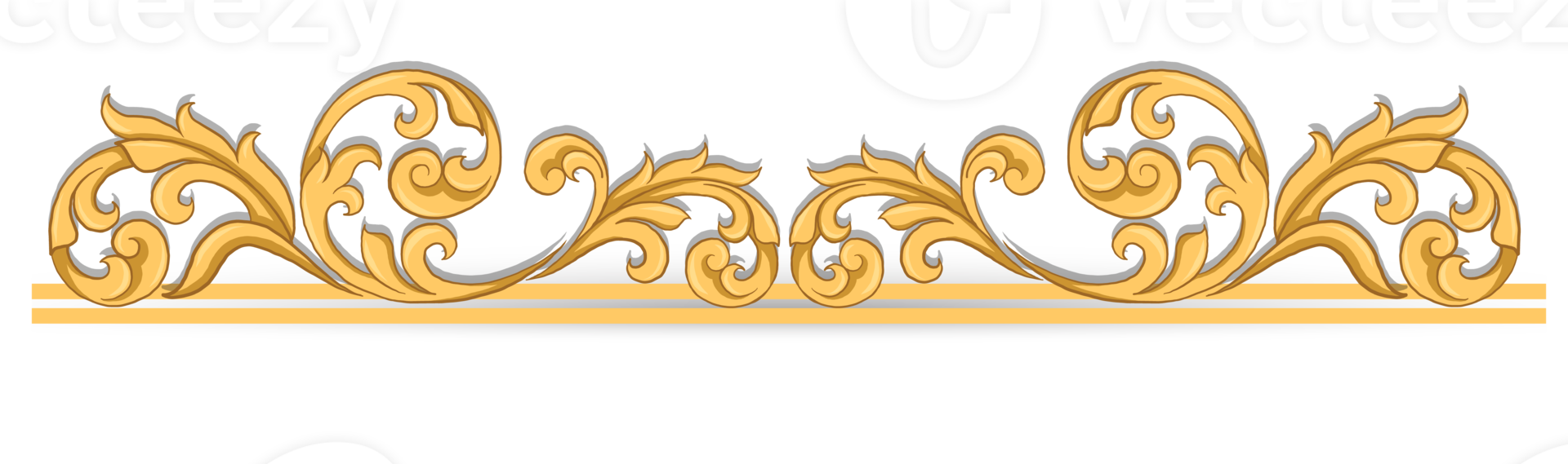 bordure vintage dorée png