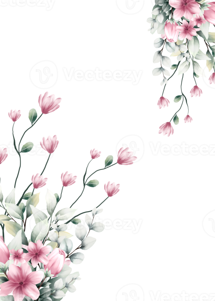 acquerello fiore telaio con testo spazio png