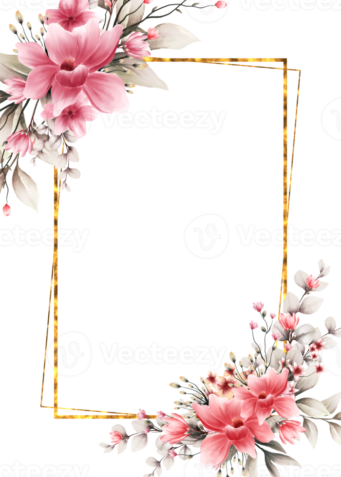 Watercolor flower frame 11660272 PNG