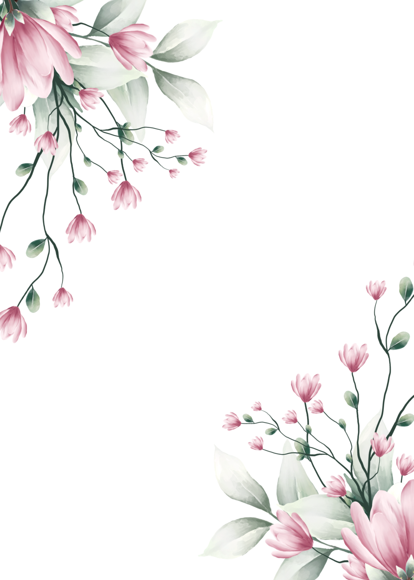 marco de flores de acuarela con espacio de texto 11660289 PNG