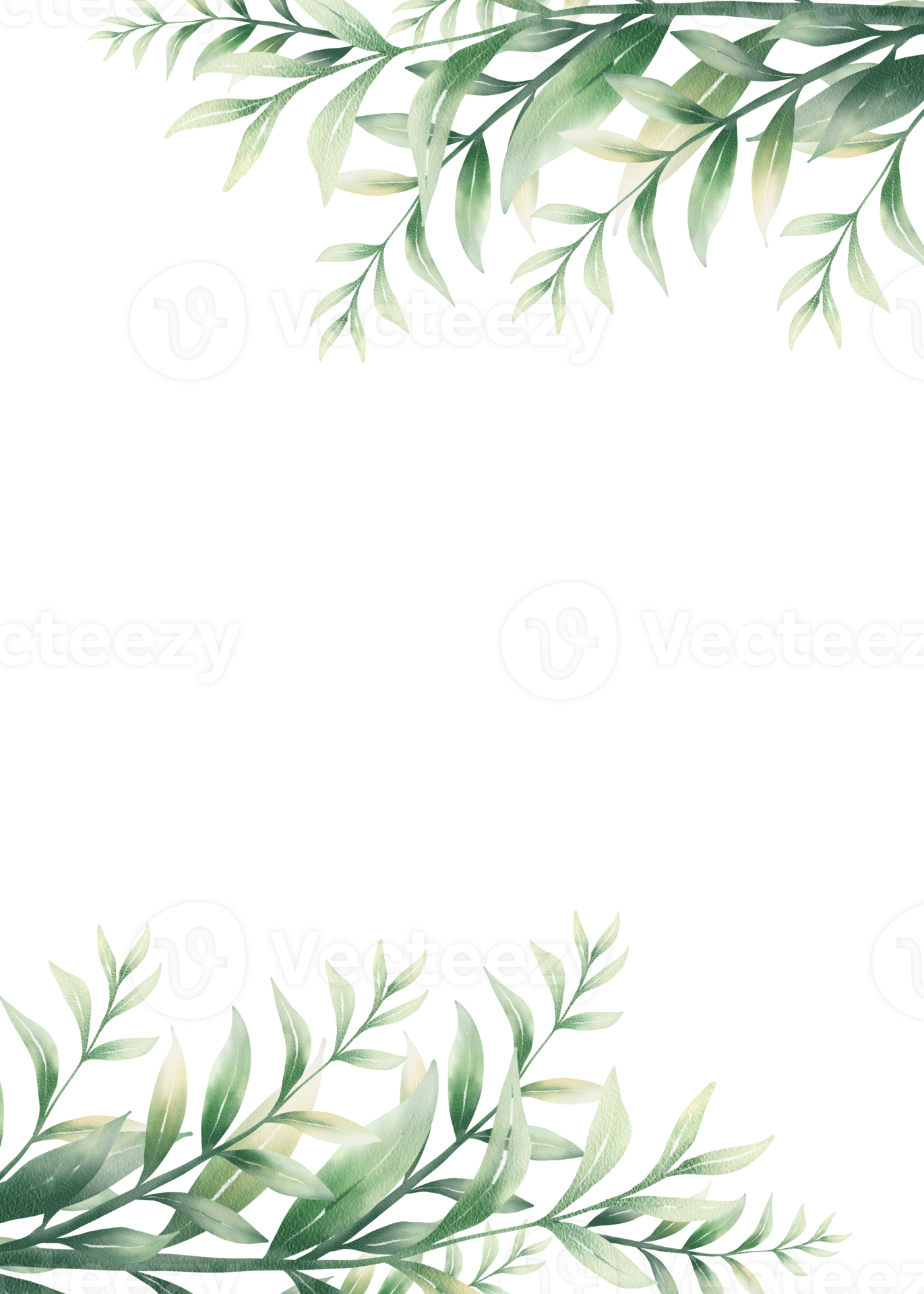 Green watercolor leaves 11660329 PNG