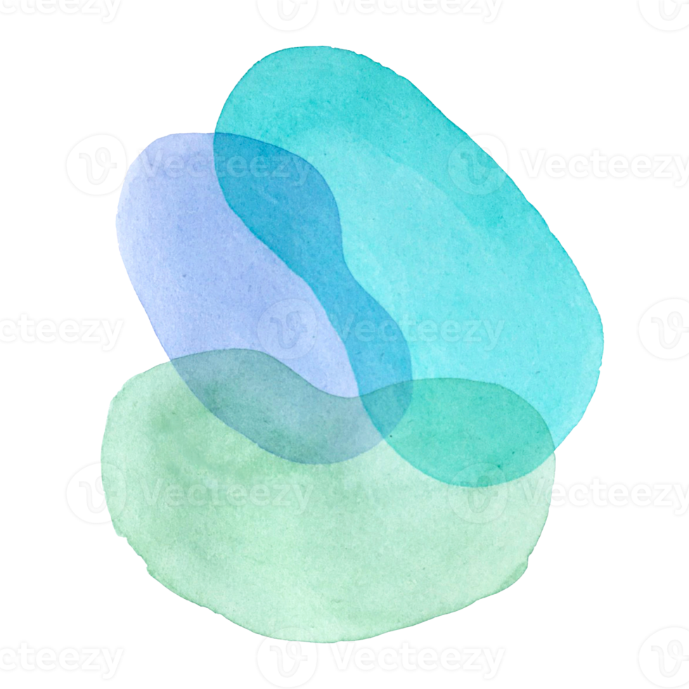 Watercolor spot background hand drawn blue green violet. PNG. png