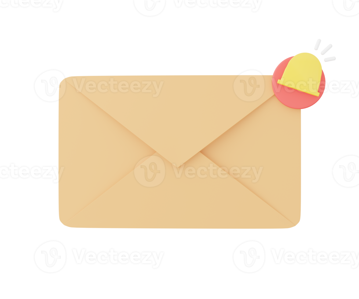 3D Email notification icon png